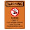 Signmission OSHA Sign, Buried Cable Call Before, 10in X 7in Alum, 7" W, 10" L, Portrait, OS-WS-A-710-V-12998 OS-WS-A-710-V-12998 - alternate 1